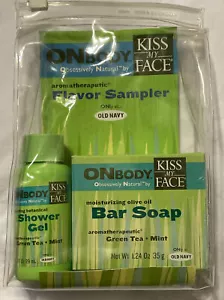 ON Body Kiss My Face Green Tea & Mint Shower Gel & Bar Soap Discontinued HTF NEW - Picture 1 of 4