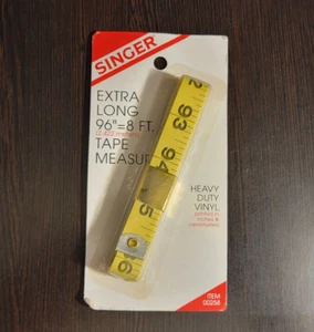Singer 00258 Extra Long 8 Foot Yellow Heavy Duty Vinyl Tape Measure - Picture 1 of 3