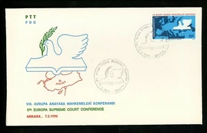 Postal History Turkey FDC #2471 Europa law supreme courts 1990 - Picture 1 of 2