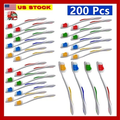 200 Toothbrushes Lot Wholesale Standard Classic Toothbrush Individually Wrapped - Image 1 of 4