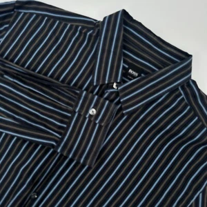 Camicia Hugo Boss uomo XL multi righe slim fit manica lunga colletto bottoni - Foto 1 di 10