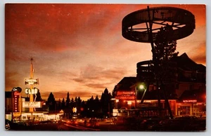 Postal Crystal Bay Nevada at Nite Night Clubs cerca del lago Tahoe - Imagen 1 de 2