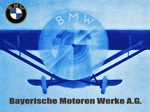 Póster vintage alemán BMW Bayerische Motoren Werke Aviation Motors - Imagen 1 de 1