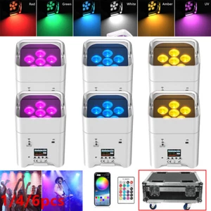 6x18W RGBWA+UV Wifi APP Wireless Remote Control Par up Light Uplight 6in1 W/Case - Picture 1 of 17