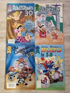 Lote de cómics 3D Blackthorne, Picapiedra #1-2, California Raisins #1, BOZO - Imagen 1 de 10