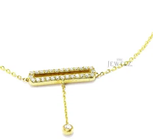 Brazalete de barra rectangular abierta de diamantes de oro de 14 quilates de 0,28 quilates vs/F-G - The Jewelz - Imagen 1 de 4