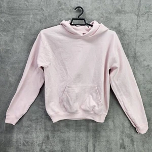 Girls Hanes Ecosmart Pink Blank Solid Pullover Hoodie Long Sleeve Knit Size XL - Picture 1 of 7