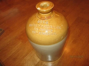 Antique 1800s Bayliss & Merrell Tewkesbury England 10" Whisky Stoneware Jug VGC - Picture 1 of 4