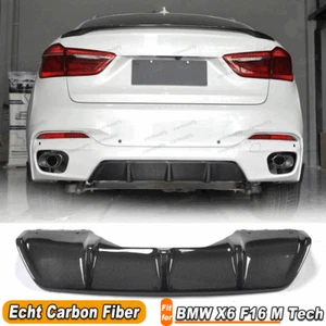 Difusor para BMW X6 F16 M paquete carbono difusor trasero faldón trasero alerón enfoque - Imagen 1 de 12