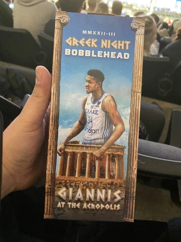 GIANNIS ANTETOKOUNMPO GREEK NIGHT LIMITED EDITION BOBBLEHEAD. GIVEN OUT 12/7/22 Cover