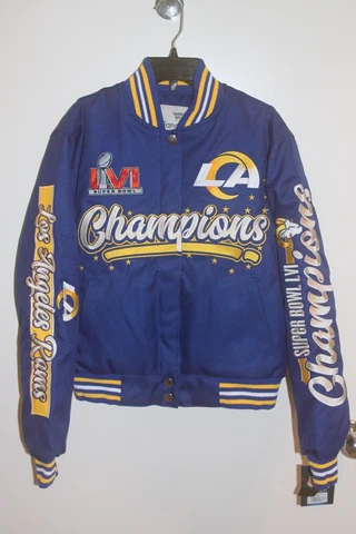Los Angeles Rams Women's Super Bowl LVI Champions Poly-Twill Quilted Jacket NWT Cover