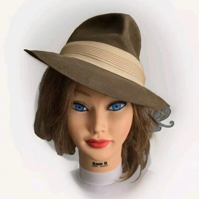 Chapéu Fedora Knox New York Gangster Charles Knox Chapeleiro Barney's com Banda Antigo - Imagem 1 de 4