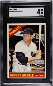 1966 Topps #50 Mickey Mantle Yankees HOF SGC 4 VG-EX - Picture 1 of 2