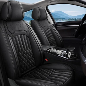 For Chevrolet Tahoe 2011-2022 Faux Leather Black Cushion Front Car 2-Seat Covers - Picture 1 of 7