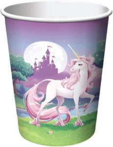 Unicorn Fantasy Animal Cute Girls Kids Birthday Party 9 oz. Paper Cups - Picture 1 of 1