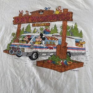 Vintage Walt Disney World Fort Wilderness Resort Mickey Mouse T Shirt USA Sz L - Picture 1 of 4