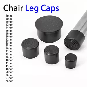 Round Rubber Furniture Foot Table Chair Leg End Cap Cover Tips Floor Protector - Picture 1 of 40