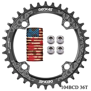 DECKAS 104BCD Narrow Wide 1X Chainring 32-52T Round/Oval CNC Black for 7-12S MTB - Picture 1 of 48