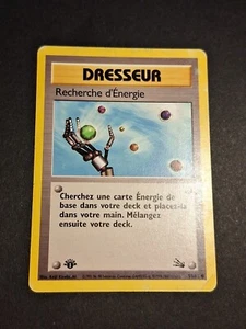 ÉDITION 1 Carte Pokémon Recherche D'énergie 59/62 Wizards Fossile Français - Picture 1 of 11