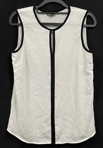 Vince Camuto Damen weißes ärmelloses Polyester Top Shirt Bluse Größe XS - Bild 1 von 11