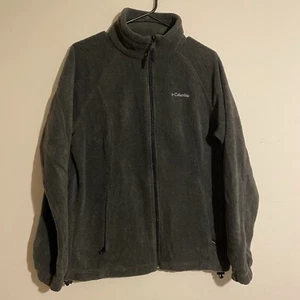 Columbia Womens Fleece Jacket Grey Large Benton Springs Full Zip Coat - Picture 1 of 8