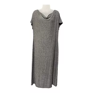 J Jill Wearever Collection Size M Cowl Neck Short Sleeve Gray Maxi Dress - Picture 1 of 12