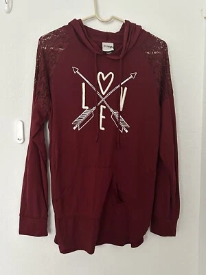 Jerry Leigh Love Long Sleeve Hoodie Junior XL Red - Image 1 of 4