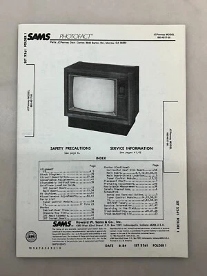 JCPenney 685-4017-00 Руководство по Обслуживанию Sams Photofact Бесплатная Доставка - Изображение 1 из 4