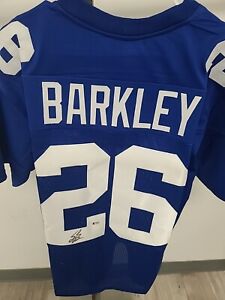 Saquon Barkley Signed New York Giants Jersey AUTO becket Sticker Sz XL