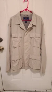 Beretta Lightweight Cargo Khaki Tan Nylon Safari Utility Field Jacket Men’s 2XL - Picture 1 of 8