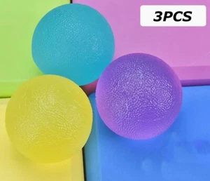 3PCS Hand Therapy Exerciser Balls Squeeze Balls Finger Excercise Yoga - Picture 1 of 8