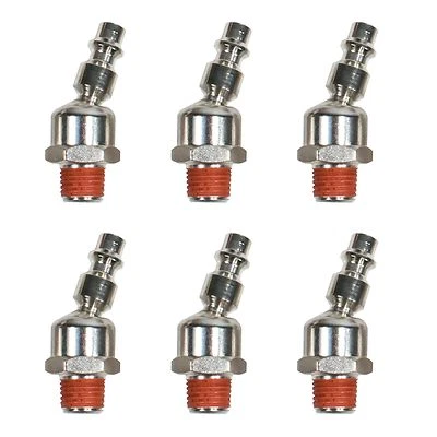 Industrial Swivel 1/4" NPT Male Quick Connect Air Tool Fittings - 6 Pack - Image 1 of 3