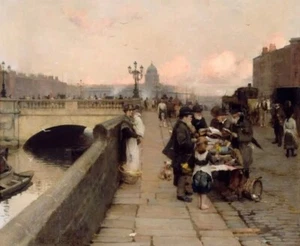Dublin Streets: a Vendor of Books - Walter Osborne Erstellungsdatum: 1889 - REPRINT - Bild 1 von 2