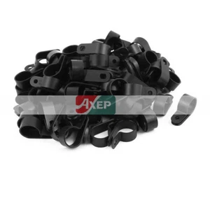A● 100Pcs Nylon R Type CC-5 3/4" Cable Cord Wire Clamp Clip Fastener - Imagen 1 de 4