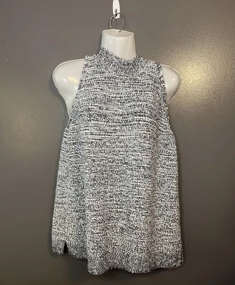 GAP Sleeveless Sweater Womens XL Tall Gray Marled Mock Neck Knit Top Heathered - Image 1 of 4