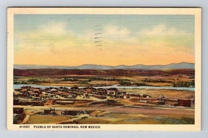 Santo Domingo NM-New Mexico, Pueblo, um 1940 Vintage Souvenir Postkarte - Bild 1 von 2