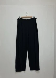 Sahara Trousers Womens L Large Black Crepe Wide Leg High Rise Summer W34 L31 - Picture 1 of 12