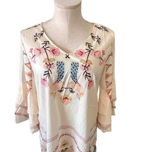 Blumen Print Kleid Rüschenärmel Boho Bohemian Dress - Bild 1 von 8