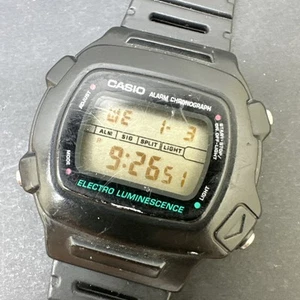 Casio Illuminator Watch Men 1219 W-740 43mm Black Digital Day Date New Battery - Picture 1 of 10