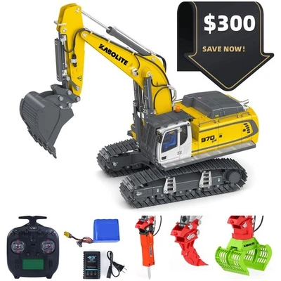 BonusPrice KABOLITE 1/18 K962 Digger Hydraulic RC Excavator Electric Hammer Claw - Image 1 of 4