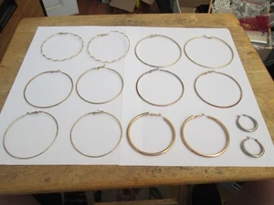 SEVEN PAIRS OF HOOPED EARRINGS FOR PIERCED EARS - Bild 1 von 6