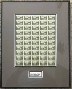 Professionally Framed Centennial Commemorative Stamps From Genoa, Nevada 1951 - Picture 1 of 2