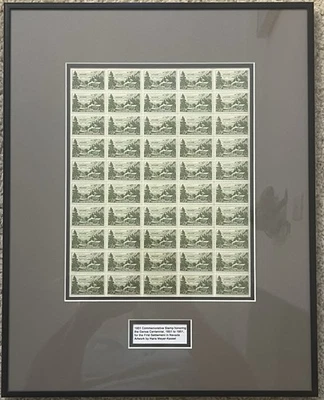 Professionally Framed Centennial Commemorative Stamps From Genoa, Nevada 1951 - Image 1 of 2