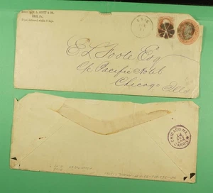 DR WHO 1880s (SEPARATED) UPRATED STATIONERY ERIE PA FANCY CANCEL R07937 - Picture 1 of 2