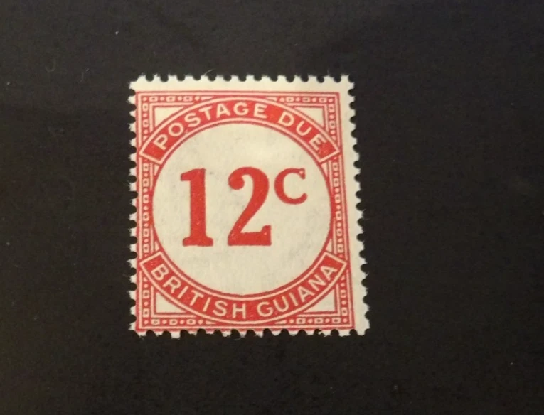 BRITISH GUIANA SCOTT #J4 POSTAGE DUE NUMERAL 12C MH SET OF 1 - Image 1 of 1