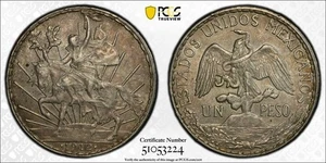 1912 Mexiko Peso Silber Caballito PCGS AU58 #3224 - Bild 1 von 5