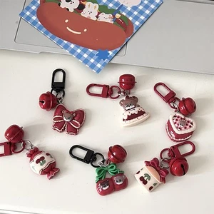 Fashion Little Bear Cake Cherry Bow Keychain Headphone Case Charm Bag Decorat-yg - Picture 1 of 18