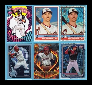 2024-25 Dylan Crews Topps Heritage Bowman RC Lot Of 6 Cards Nationals - Bild 1 von 13