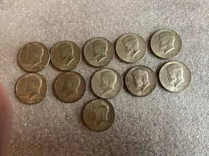 11 Coin Lot of 40% Silver Kennedy Half Dollars 50C 1966 - 1969 - Picture 1 of 3