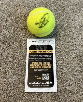 Pelota de tenis autografiada firmada por Novak Djokovic Juegos Olímpicos de Wimbledon CABRA - CERTIFICADO DE AUTENTICIDAD JSA Foto 1 de 2